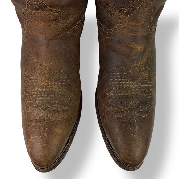 Durango Western Cowboy Boots Crumpled Distressed Soft Brown Leather Men’s 11 D - Picture 8 of 11